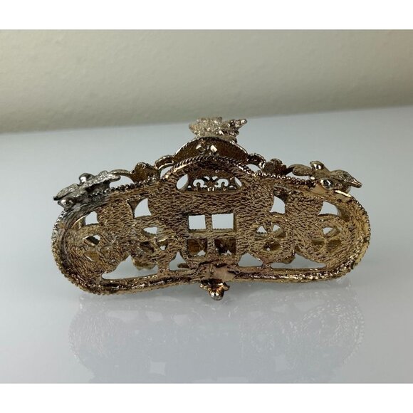 VTG 1950s Ormolu Filigree Lipstick Makeup Holder 9-Slot Rose Hollywood Regency - Picture 14 of 16